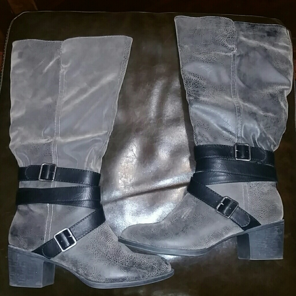 WOMEN'S BROWN UNR8ED" RIDING BOOTS SZ.10M BIG CALF